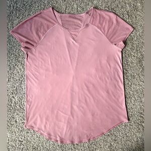 Lululemon Athletica Mix And Mesh Short Sleeve Tee Tie Back Open Back Panel 12/14